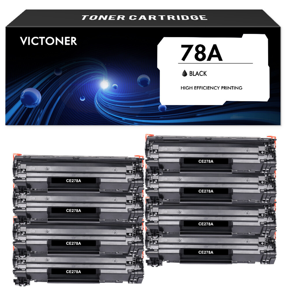 8x Black CE278A Laser Toner for HP 78A LaserJet Pro P1560 P1566 P1600dn P1606