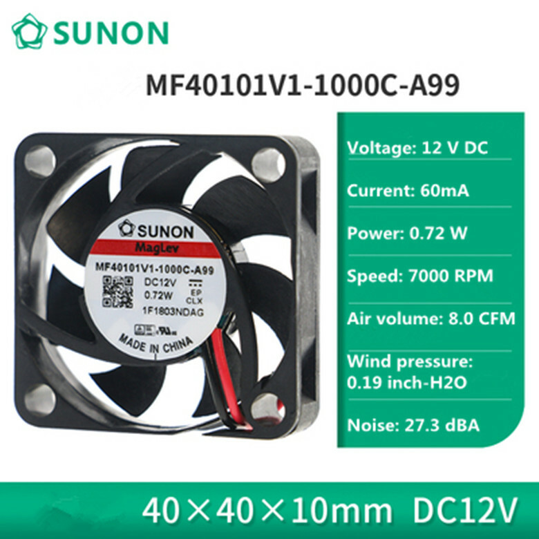 SUNON MF40101V1-1000C-A99 12V 0.72W 4010 4CM 2-wire Silent Magnetic Cooling Fan