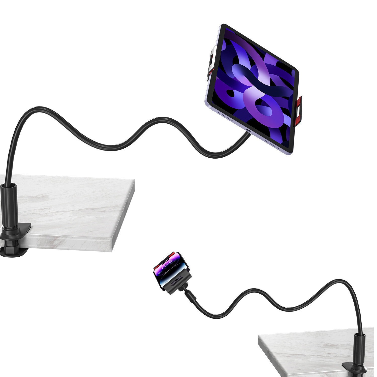 For Apple Samsung PAD Universal Lazy Mount 360º Flexible Gooseneck Tablet Holder