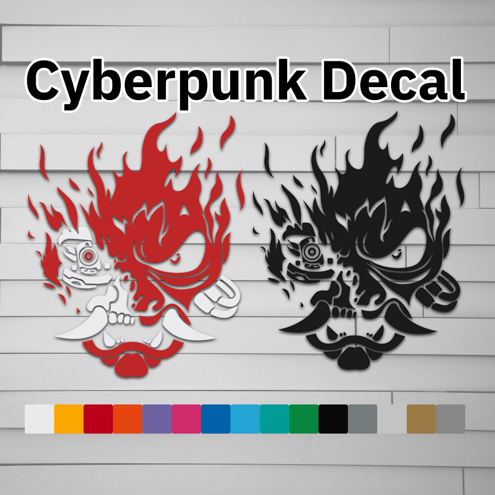 Cyberpunk Samurai Vinyl Decal (Sticker, Car laptop window tumbler water bottle)