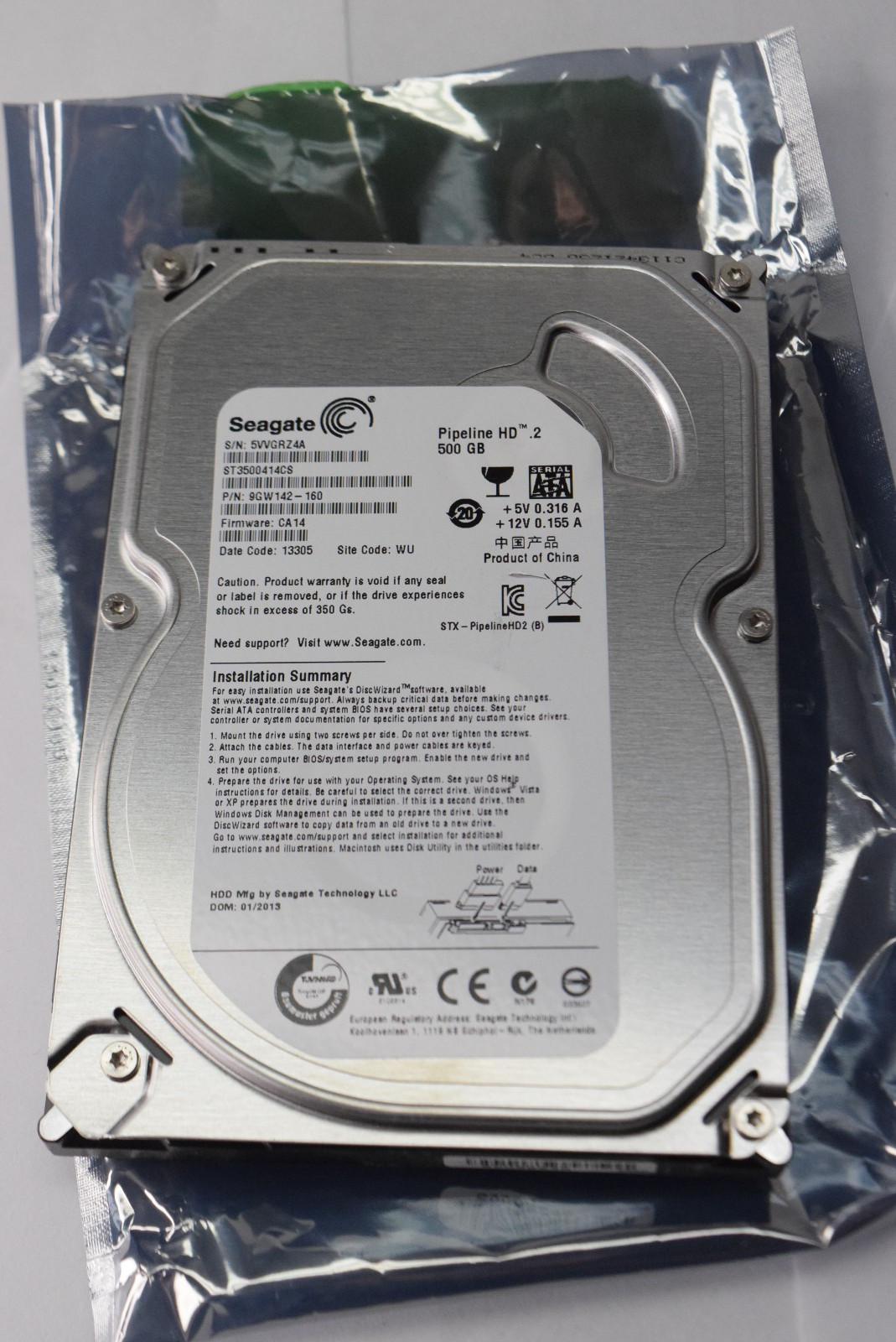 Seagate ST3500414CS 9GW142-160 500GB SATA Hard Drive