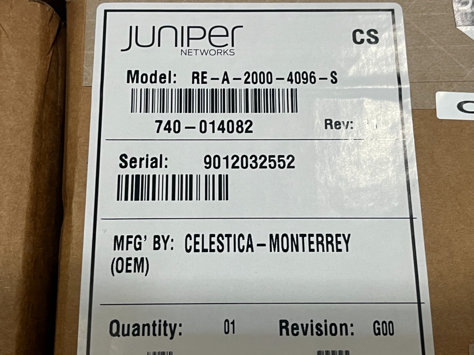 Juniper    NEW    RE-A-2000-4096-S    Routing Engine