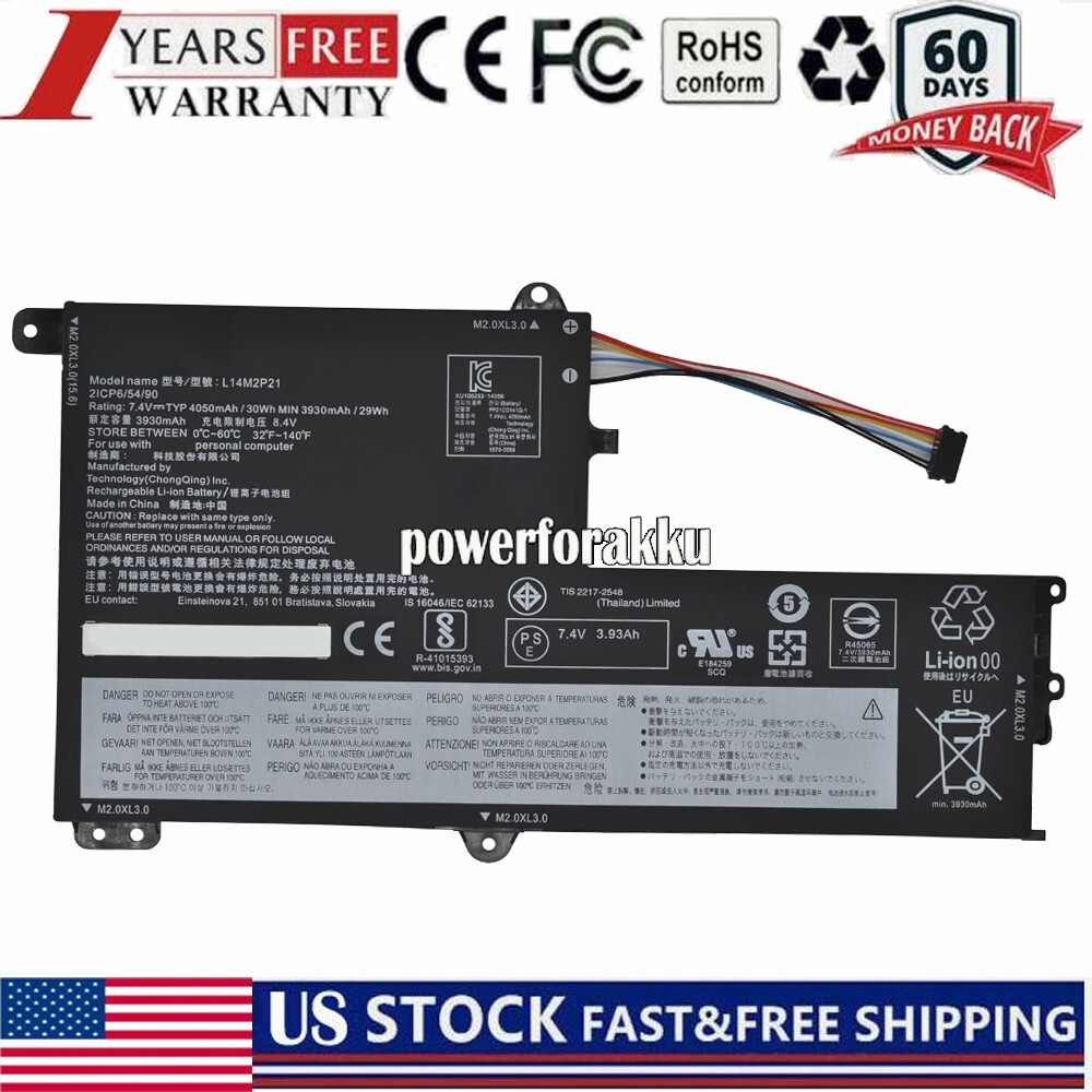 New L14L2P21 Laptop Battery for Lenovo S41-70 S41-70AM L14M2P21 2ICP6/54/90