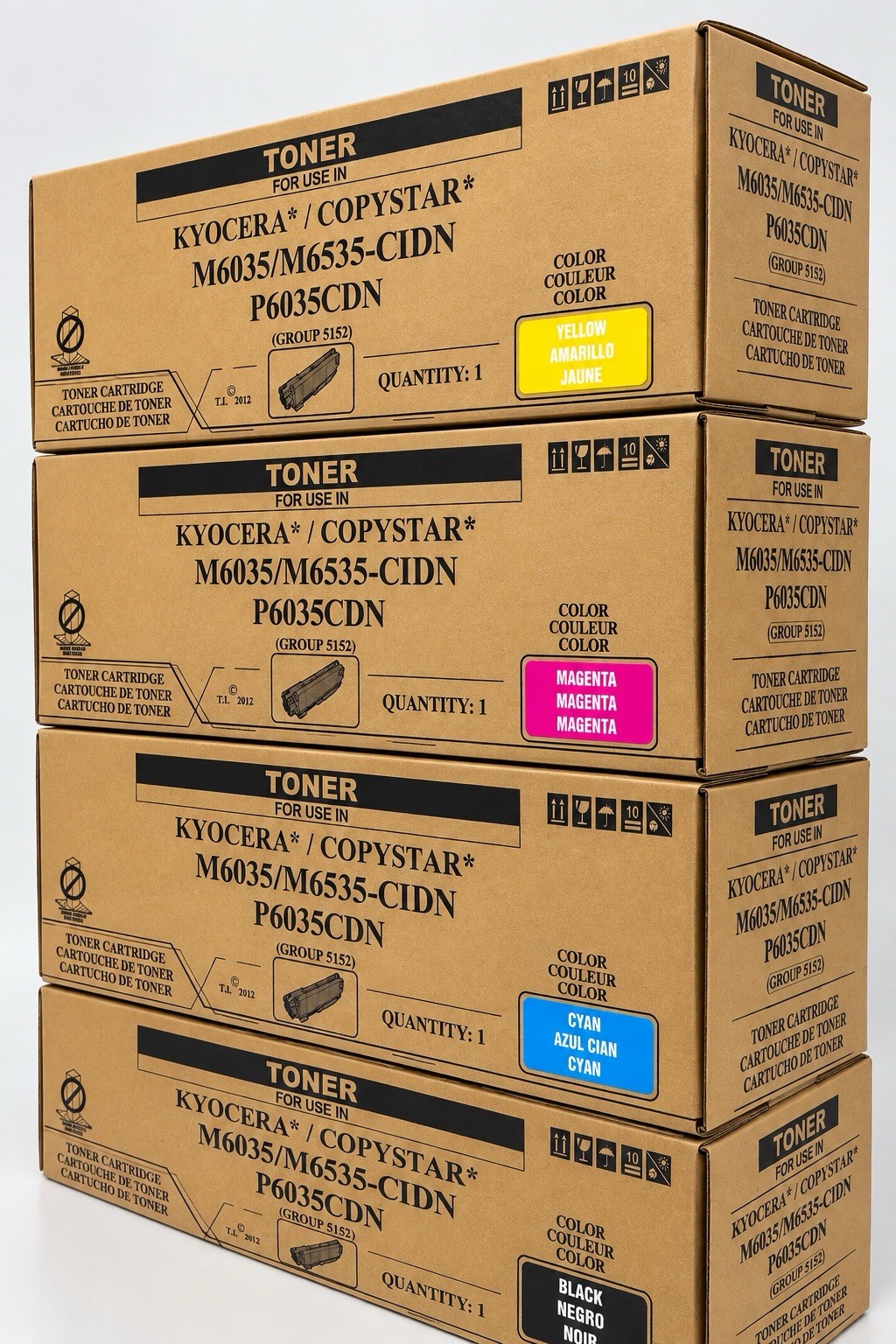 TK5152 TONER CARTRIDGE 4-PACK CMYK FOR KYOCERA M6035CIDN M6535CIDN P6035CDN