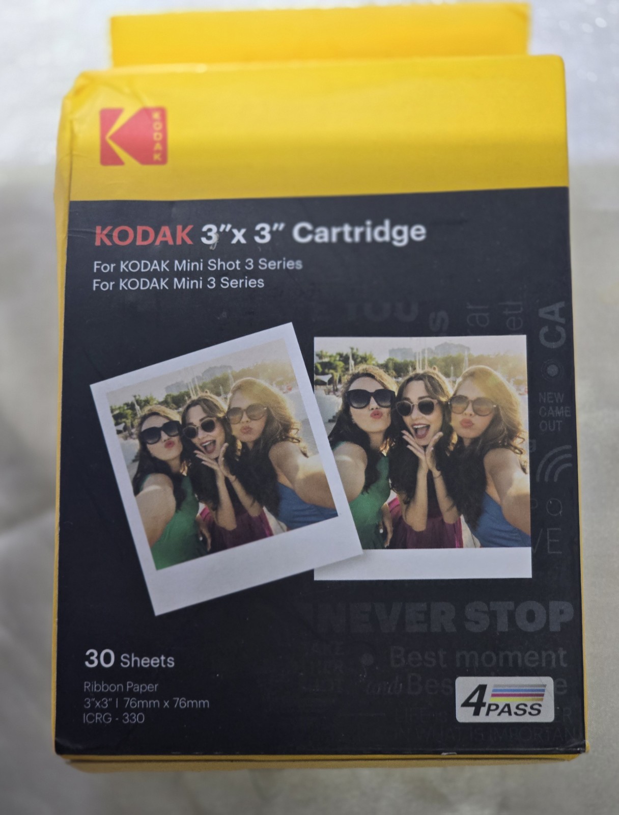 KODAK Cartridge 3x3'' 30-pack Photo Paper ICRG-330 4 Pass Mini Shot 3 SERIES