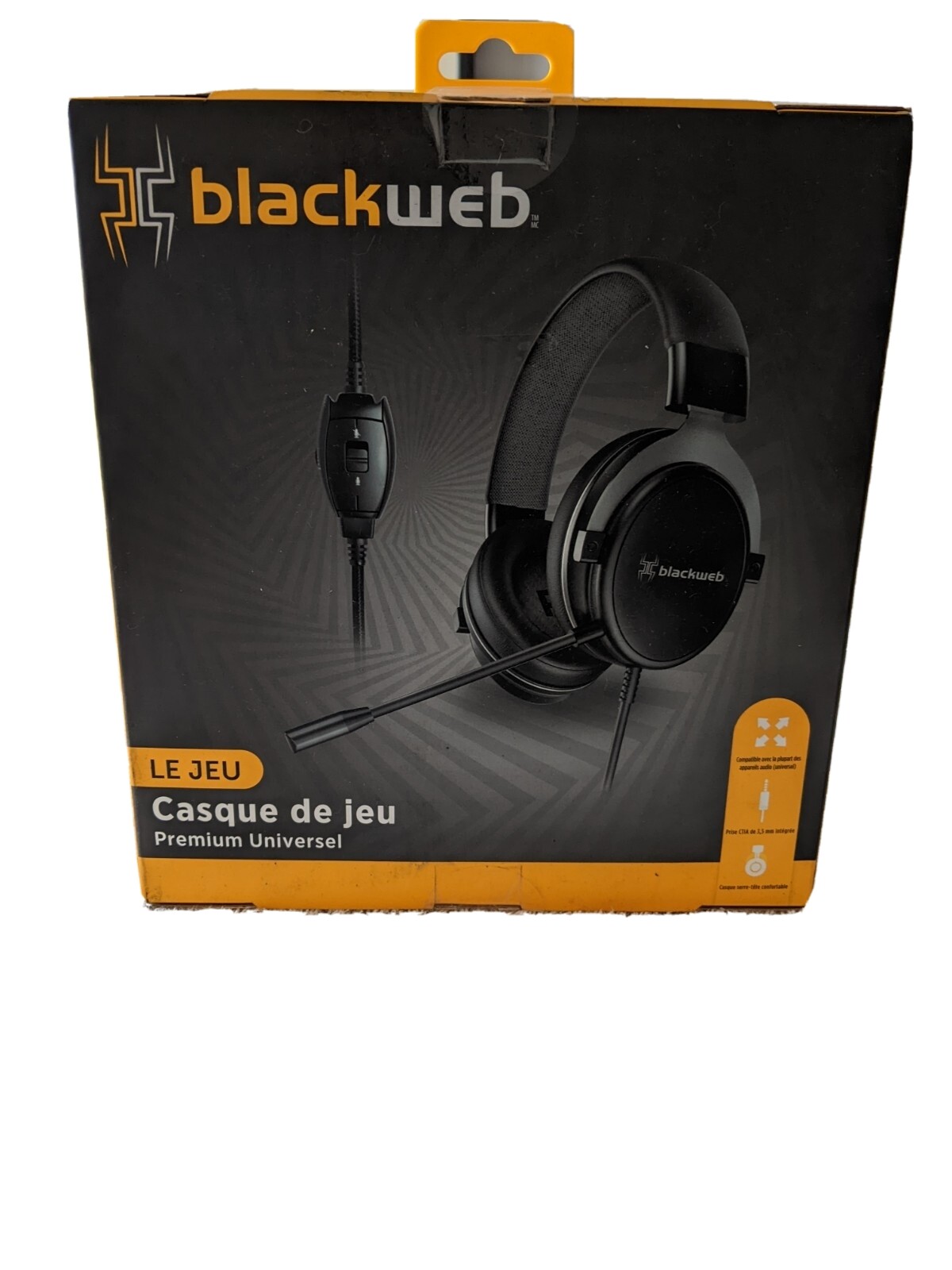 NEW Blackweb Premium Universal Gaming Headset Detachable Micro 3.5mm Jack 
