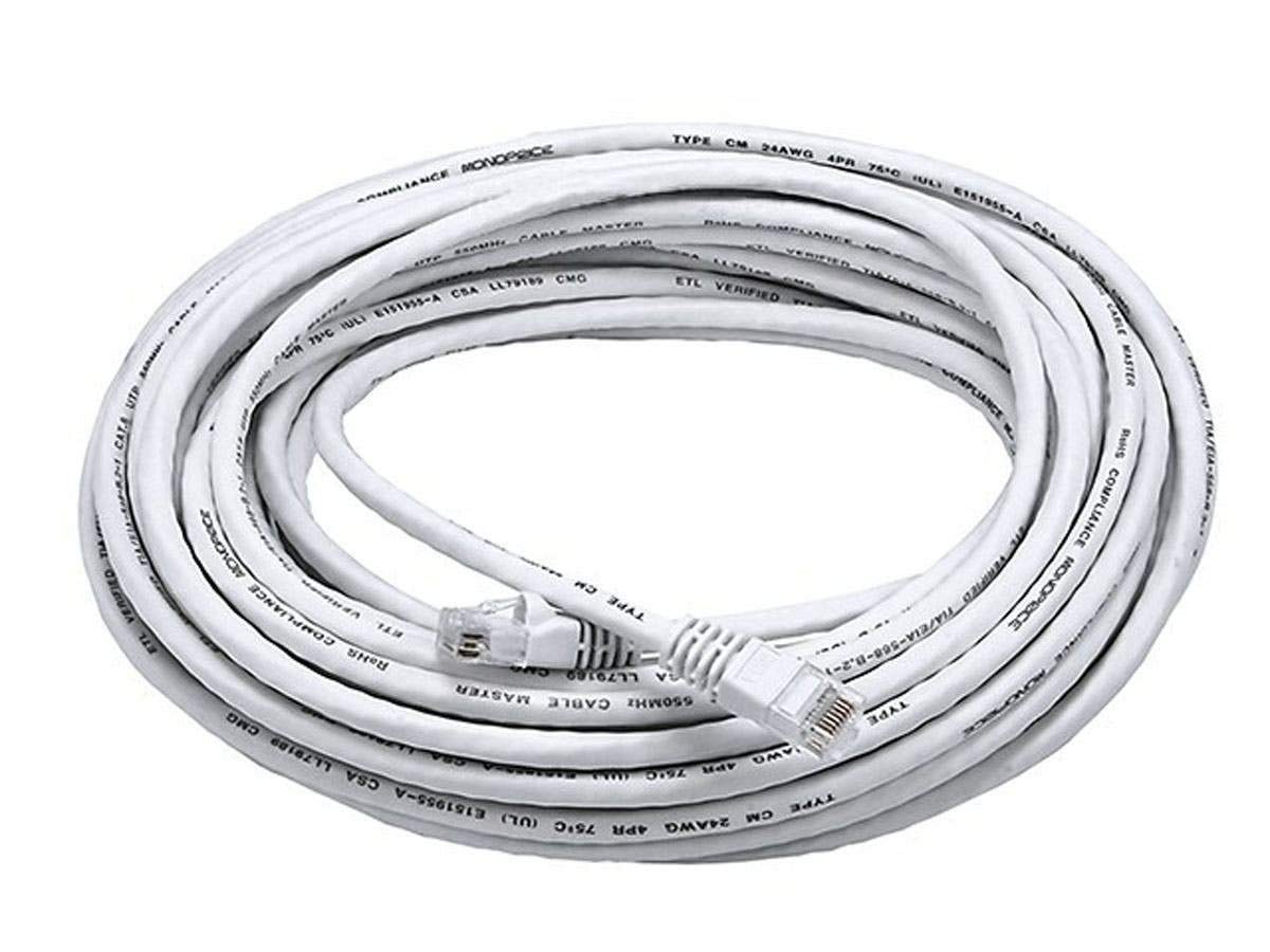Monoprice 50FT 24AWG Cat6 550MHz UTP Ethernet Bare Copper 50 Feet, White