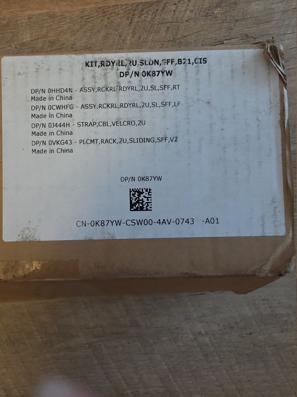 DELL B21 2U ReadyRails Sliding Rail Kit 0K87YW New Open Box