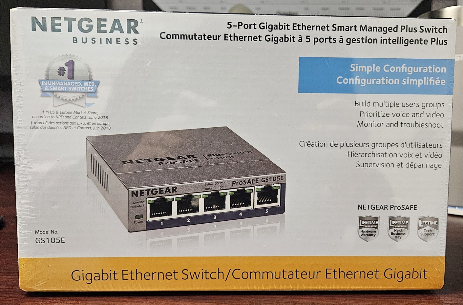 Netgear GS105E 5-Port Smart Managed Plus Gigabyte Ethernet Switch NIB