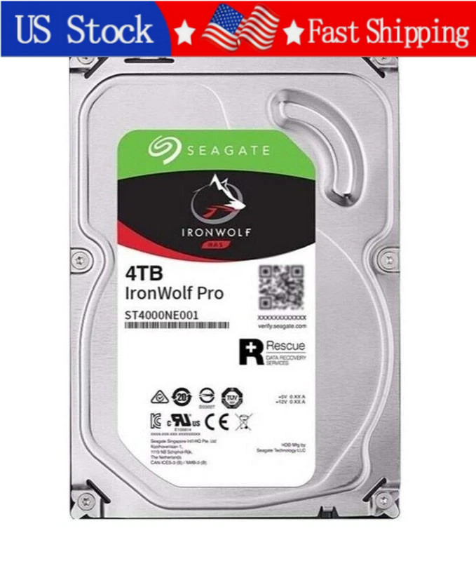 New Seagate ST4000NE001 IronWolf Pro 4TB 7200RPM 256MB SATA 3.5" NAS HDD