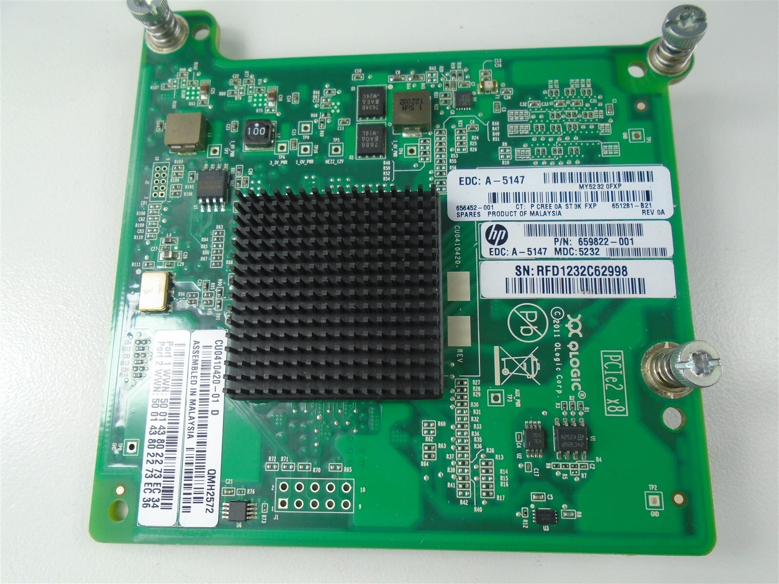 HP QMH2572 8gb Fibre Channel Host Bus Adapter 659822-001 656452-001 651281-B21 