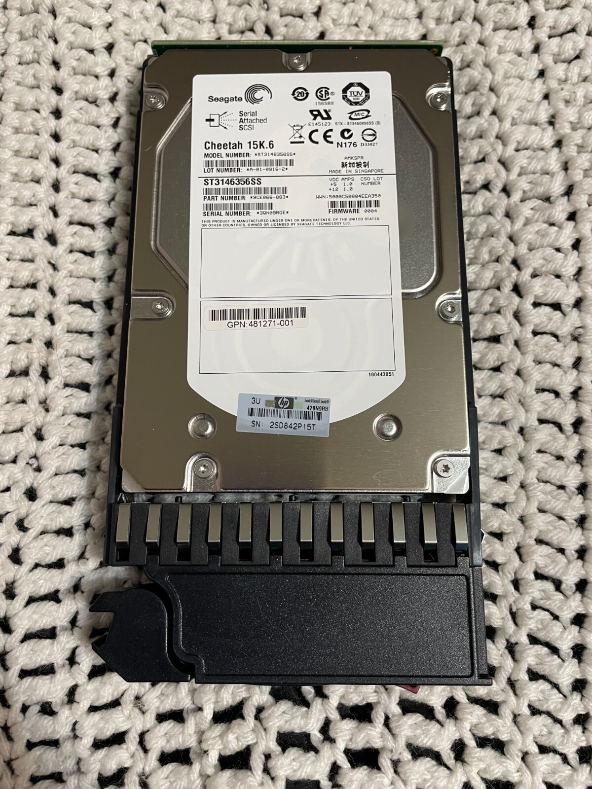 hp AJ735A 480937-001 481271-001  146GB 3G 15K 3.5" sas dual port hard drive