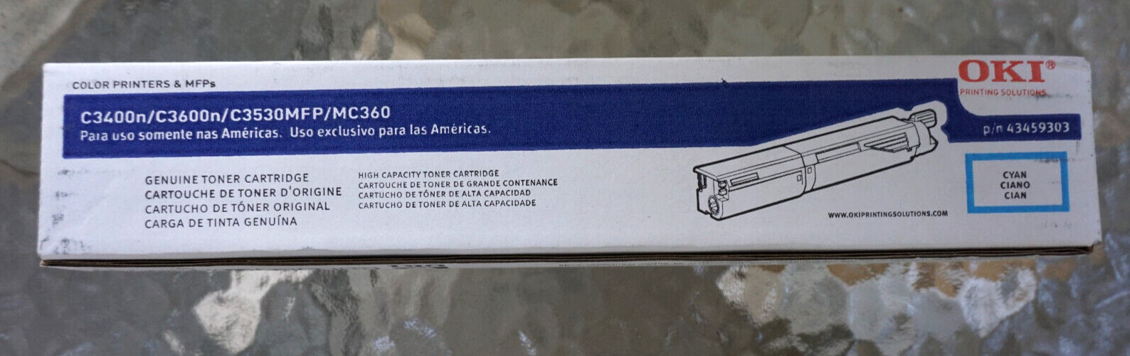 Okidata OKI C3400N C3600N MC360 Toner p/n43459303 CYAN - Brand New