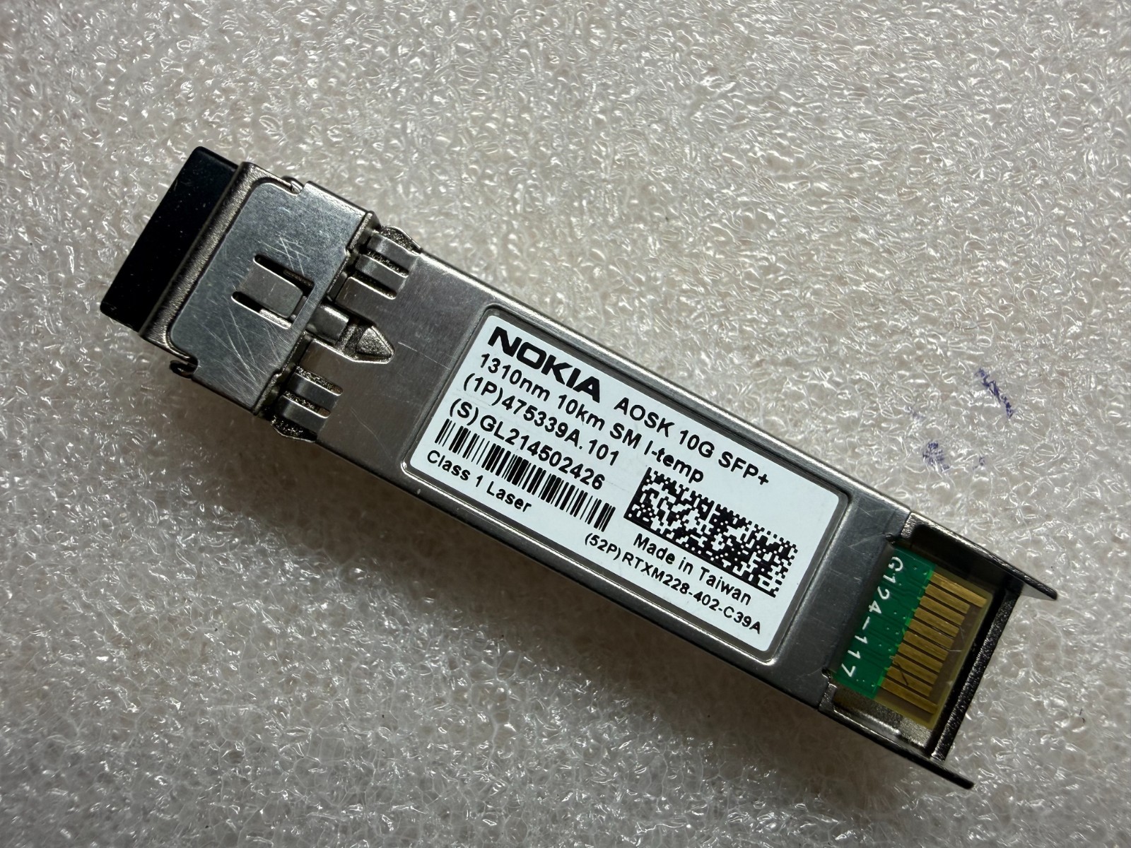 Nokia AOSK 475339A.101 SFP+ 10GBASE-LR 1310nm 10KM SMF I-Temp Transceiver