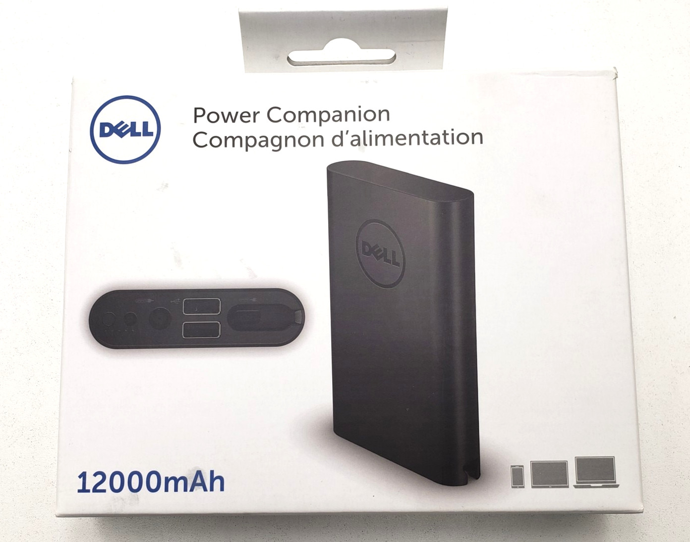 Dell Power Companion 43Wh 12000mAh W/ 2x Adapter Cables P/N: PW7015M Tested
