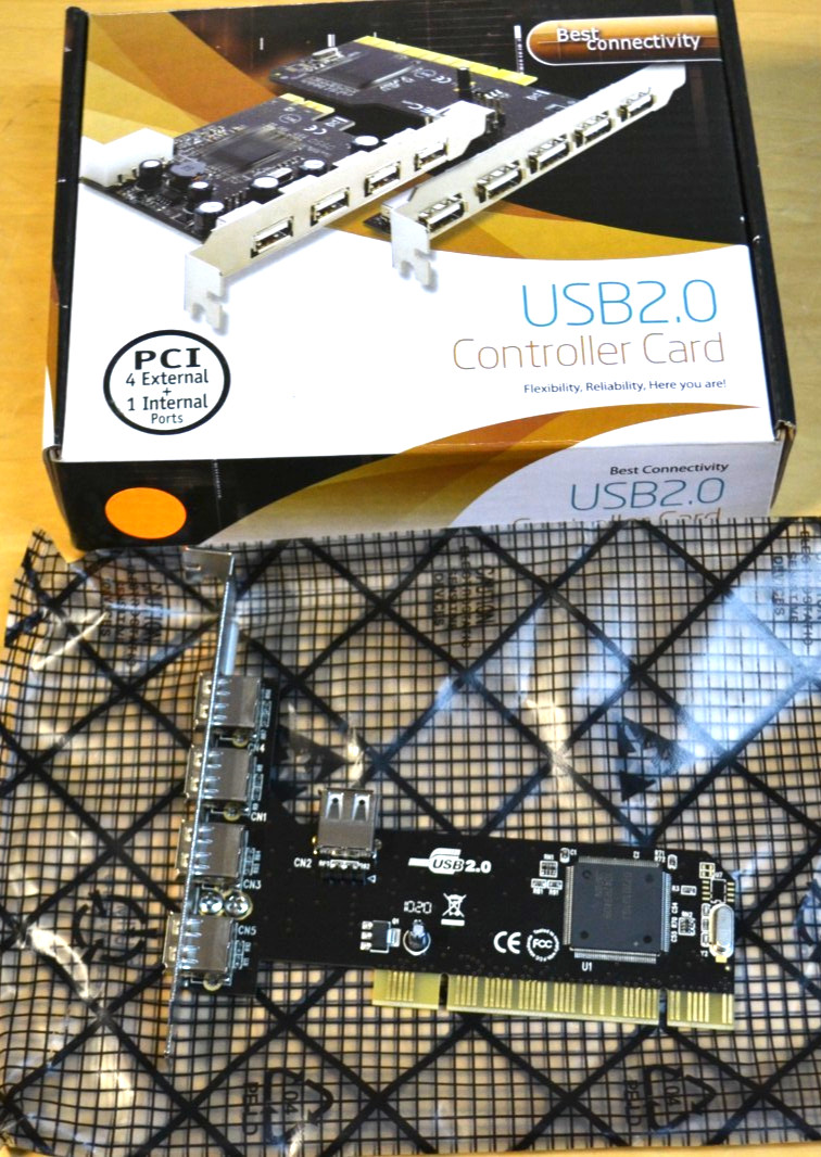 New - SYBA PCI USB 2.0 4+1 port controller card Model SD-V2-5U