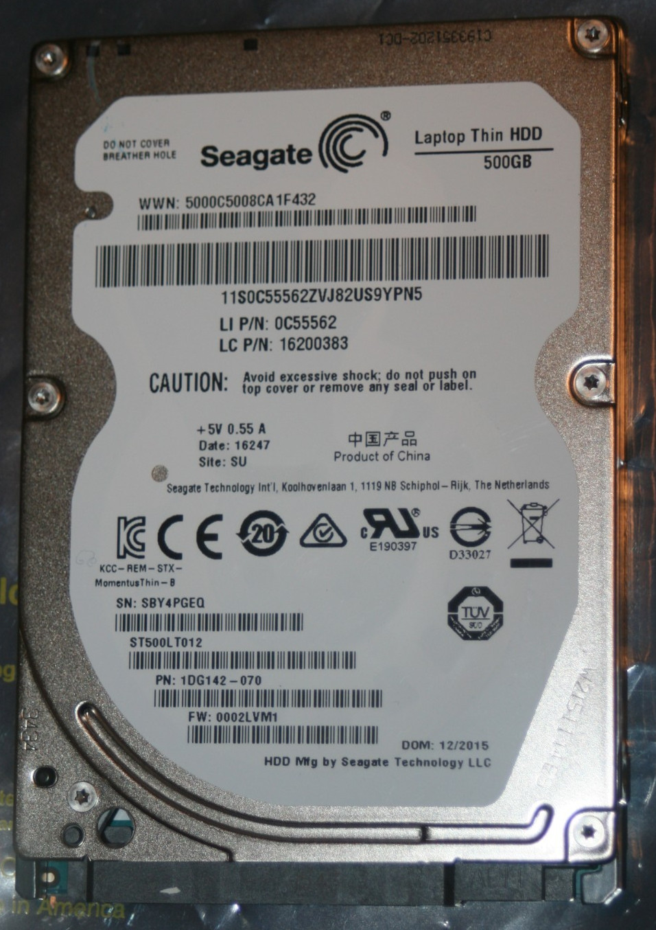 Seagate 500GB HDD ST500LT012 5000C5008CA1F432