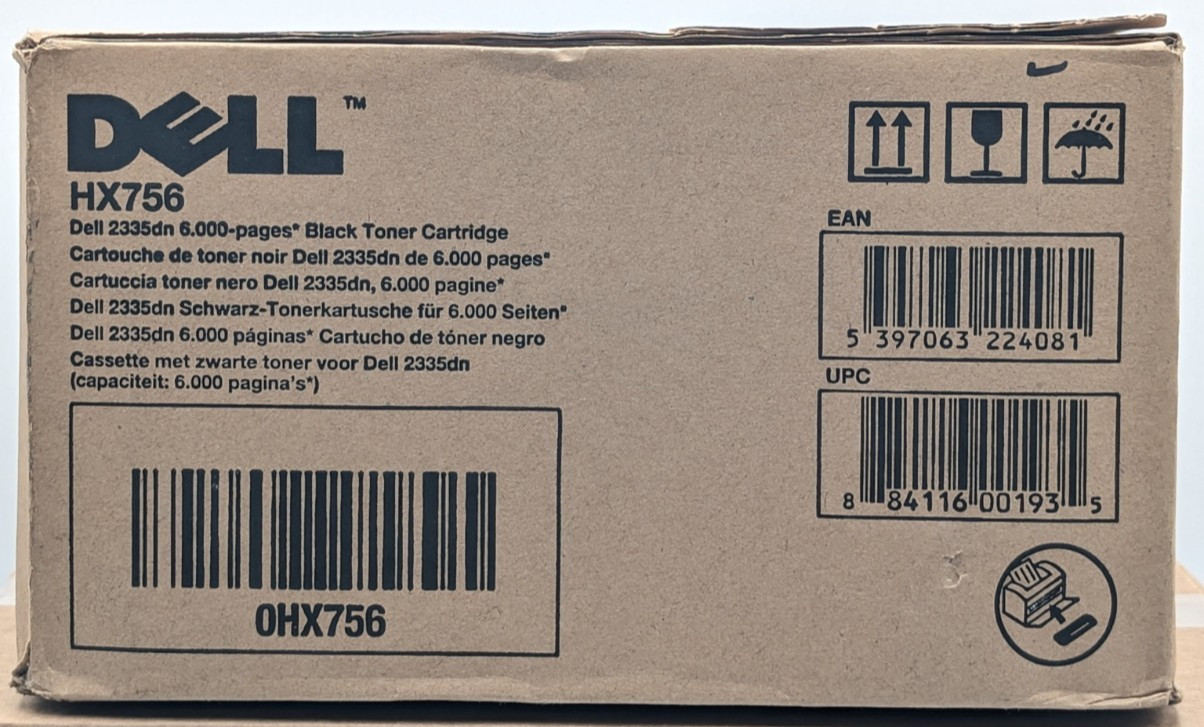 Genuine OEM Dell HX756 High Yield Black Toner Cartridge 2335dn 2355dn Open Box