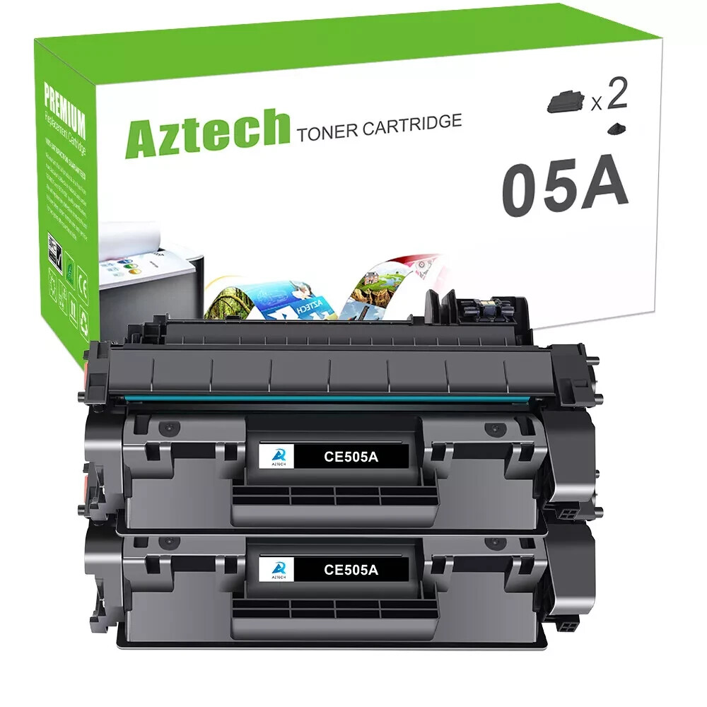 2PK for HP 05A CE505A Toner Cartridge HP LaserJet P2055dn P2035n P2050 Printer