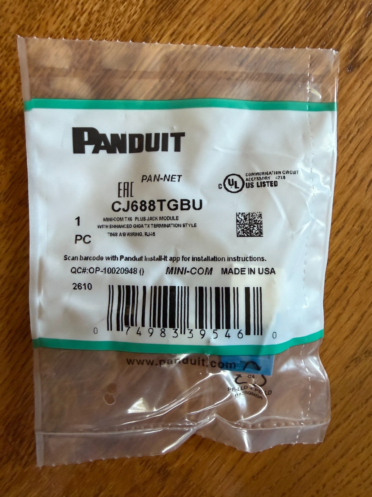 Panduit Mini Com Jack  CAT6 -Blue-(50 Jacks) USA SHIPPING-NOT CHINESE FAKE