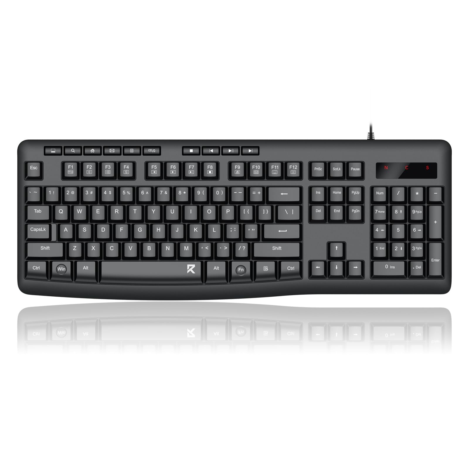 Redragon BK7366 Wired Keyboard,Multimedia USB Quiet Computer Black