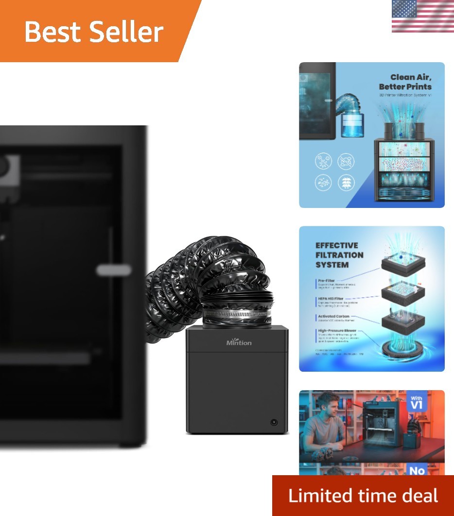 3D Printer Filter System HEPA H13 & Activated Carbon for Enclosed Printers
