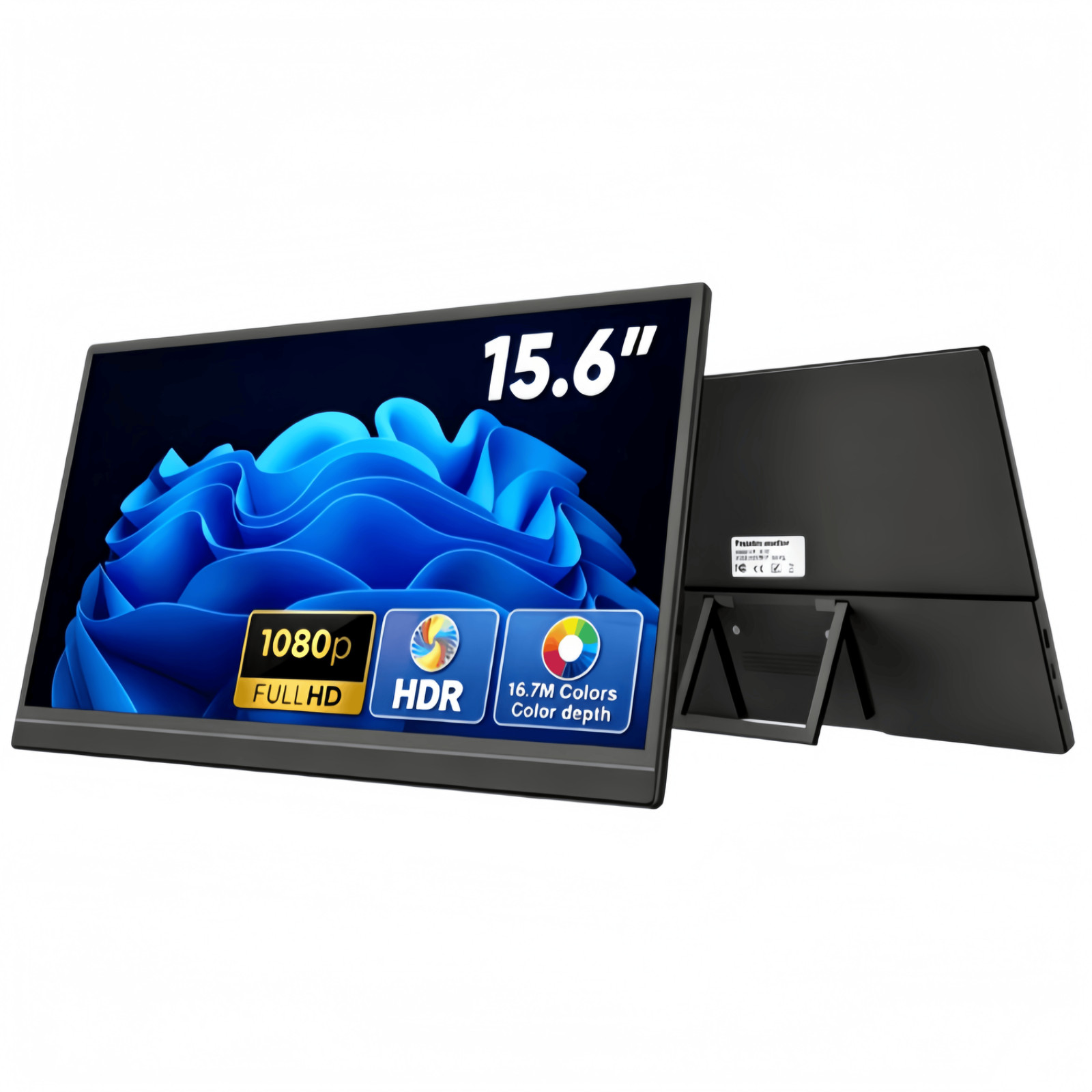 Ingnok Portable Monitor Ultra Slim 15.6'' FHD IPS Laptop Screen Extender w/Stand
