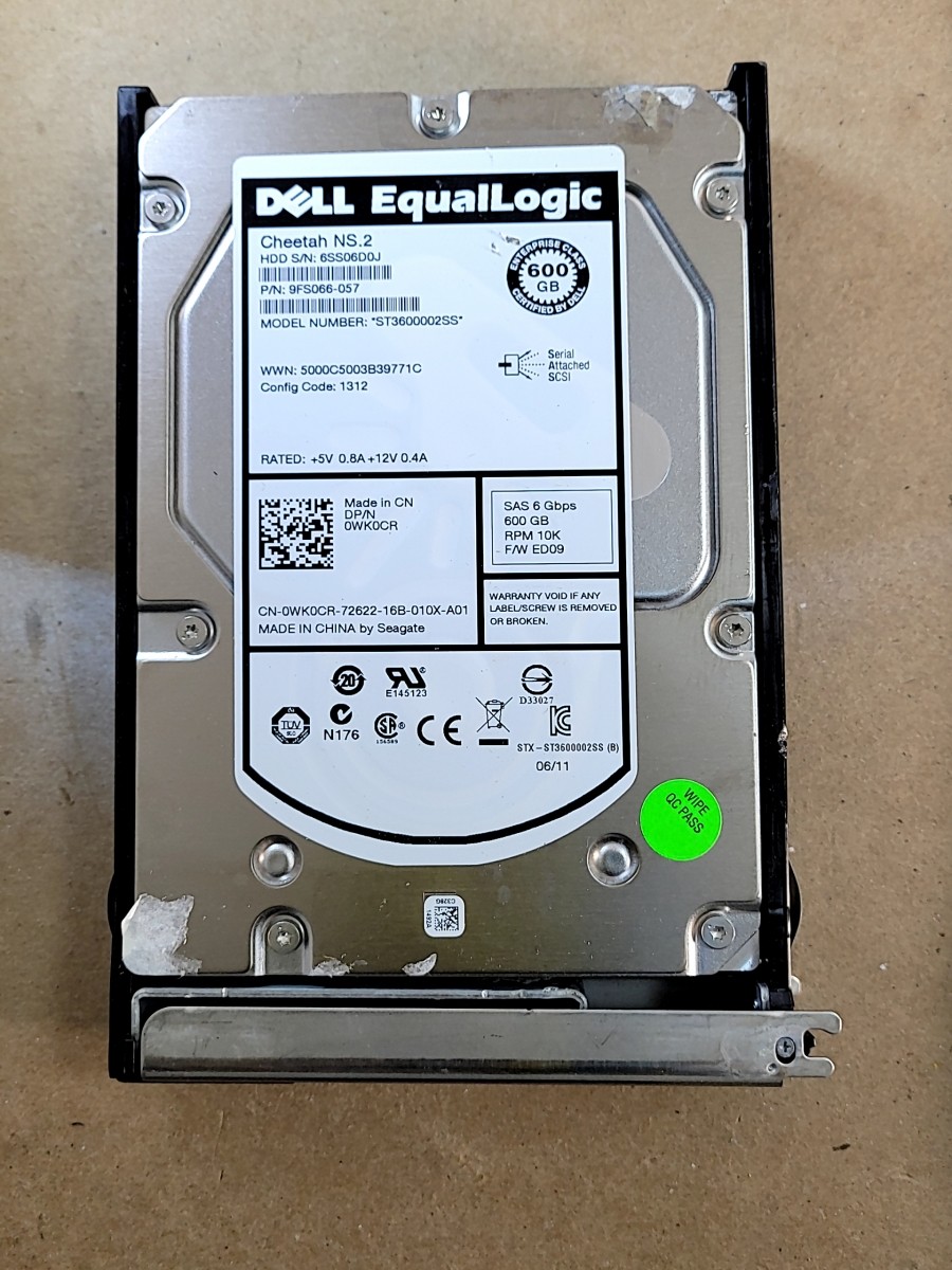 Dell EQUALLOGIC Seagate ST3600002SS 9FS066-057 Hard Drive 600GB 3.5" SAS