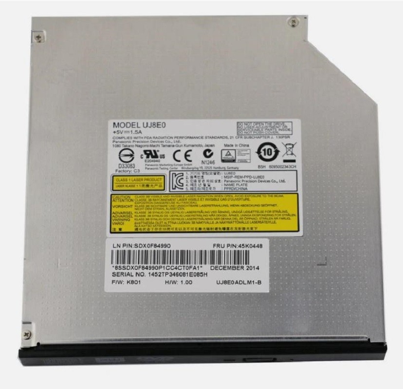 Panasonic UJ8E0 UJ-8E0 Internal DVD RW Drive SATA 12.7 mm DVD CD Burner Drive