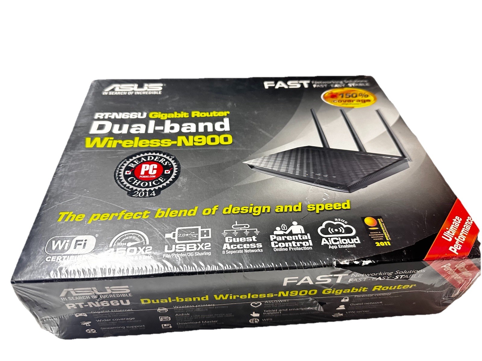 ASUS RT-N66R Wireless-N900 Dual Band Gigabit Wireless Router  New