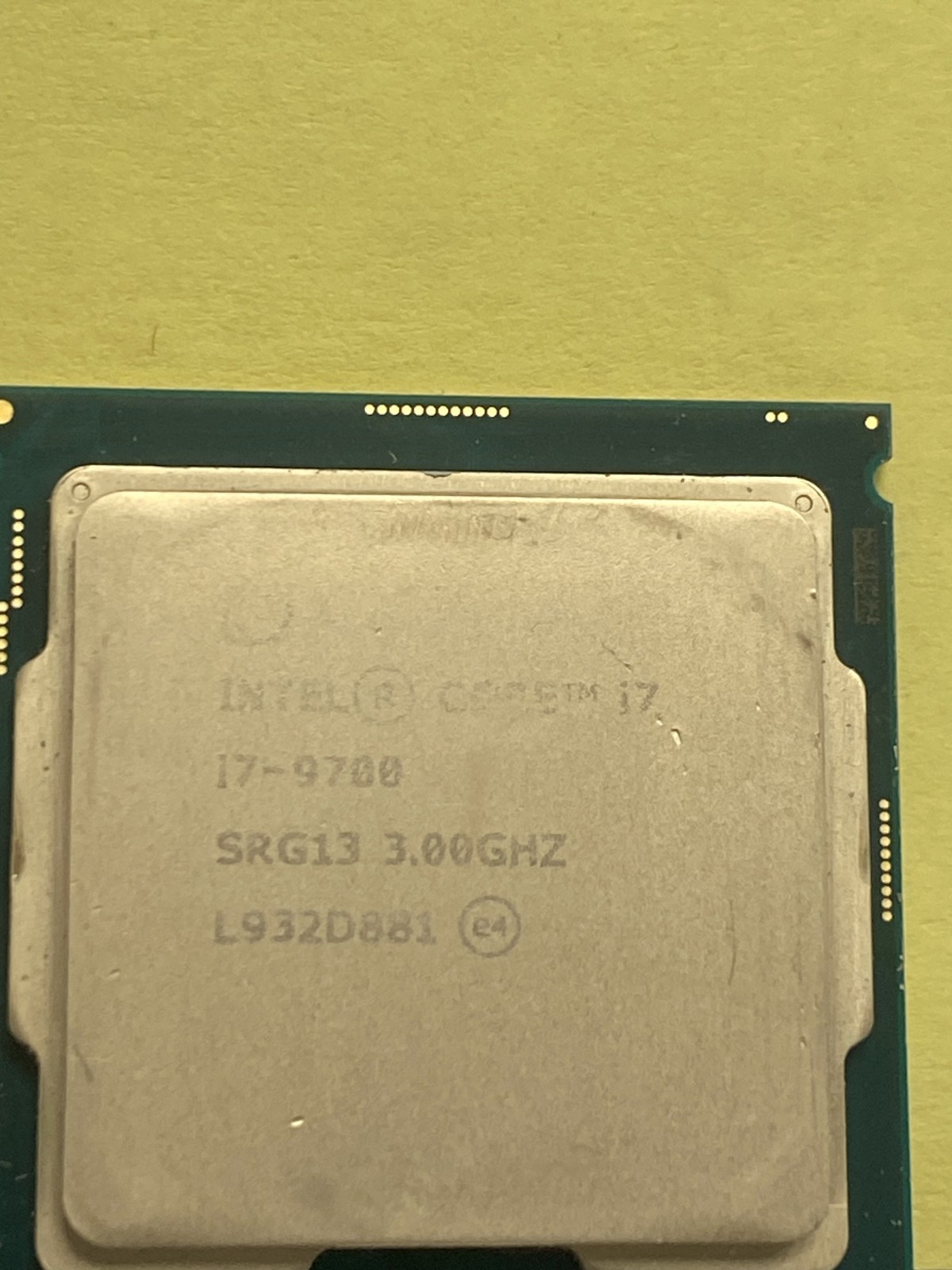 Intel Core i7-9700 (SRG13) @ 3.00GHz / 12MB / Socket 1151 / Processor ONLY