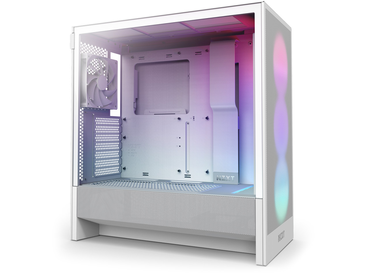H Series H5 Flow 2024 RGB Edition ATX Mid Tower Chassis All White Color NZXT