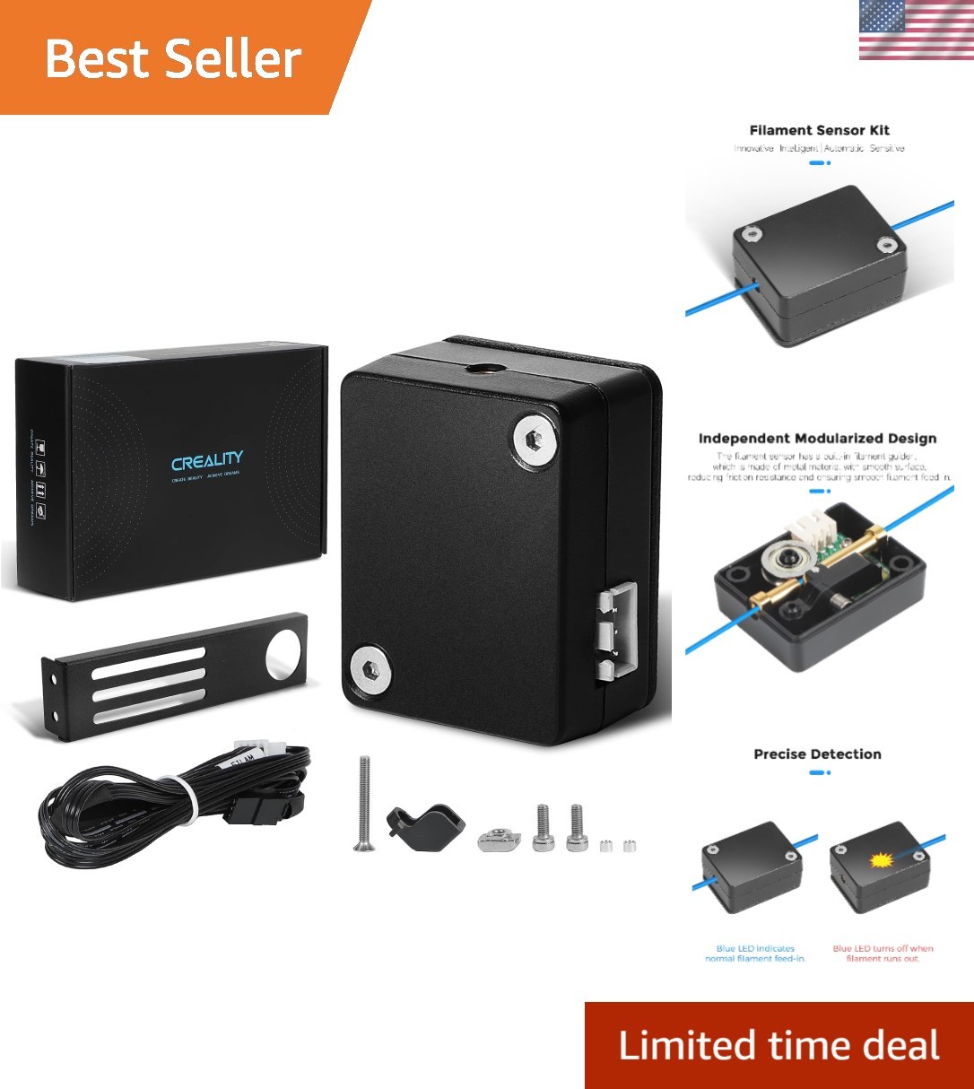 Official Ender 3 V3 SE Filament Runout Sensor, Smart Filament Sensor Break De...