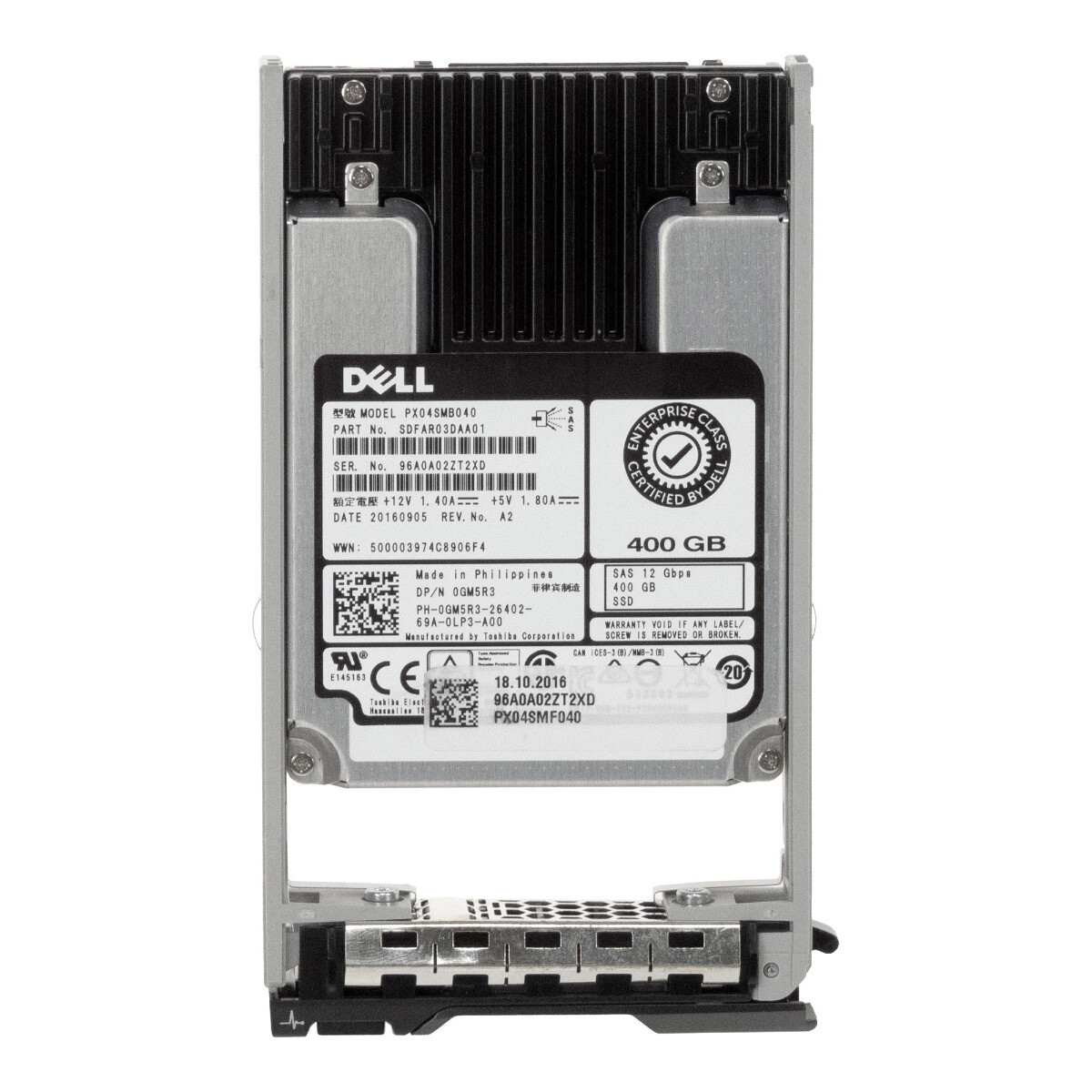 HARD DRIVE DELL 0GM5R3 PX04SMB040 MLC 400GB SAS-3 2.5''