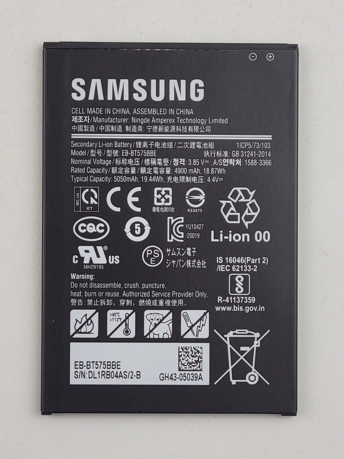 OEM Genuine EB-BT575BBE Battery for Samsung Galaxy Tab Active3 SM-T570 SM-T575