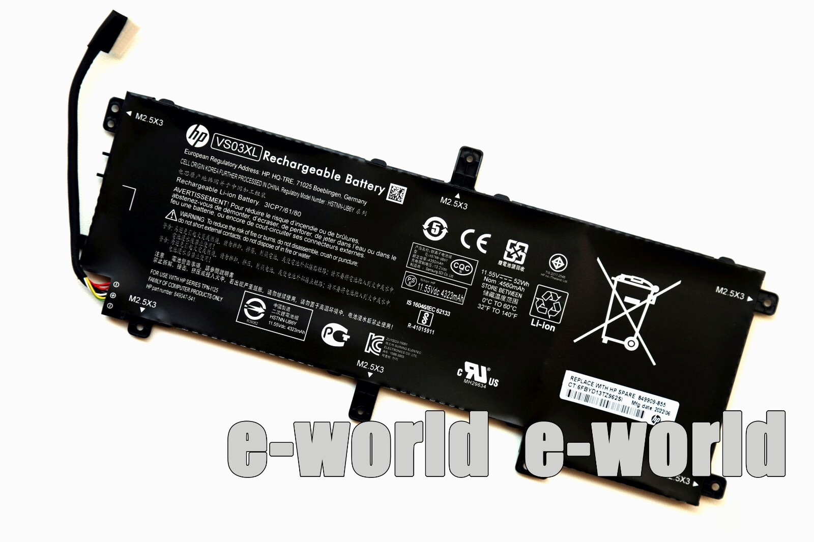VS03XL Genuine New For HP ENVY 15.6" 15-AS014wm 849313-850 849047-541 HSTNN-UB6Y