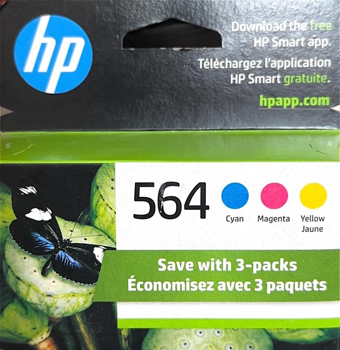 HP 564 Cyan, Magenta, Yellow Ink Cartridges (3-Pack 2025)