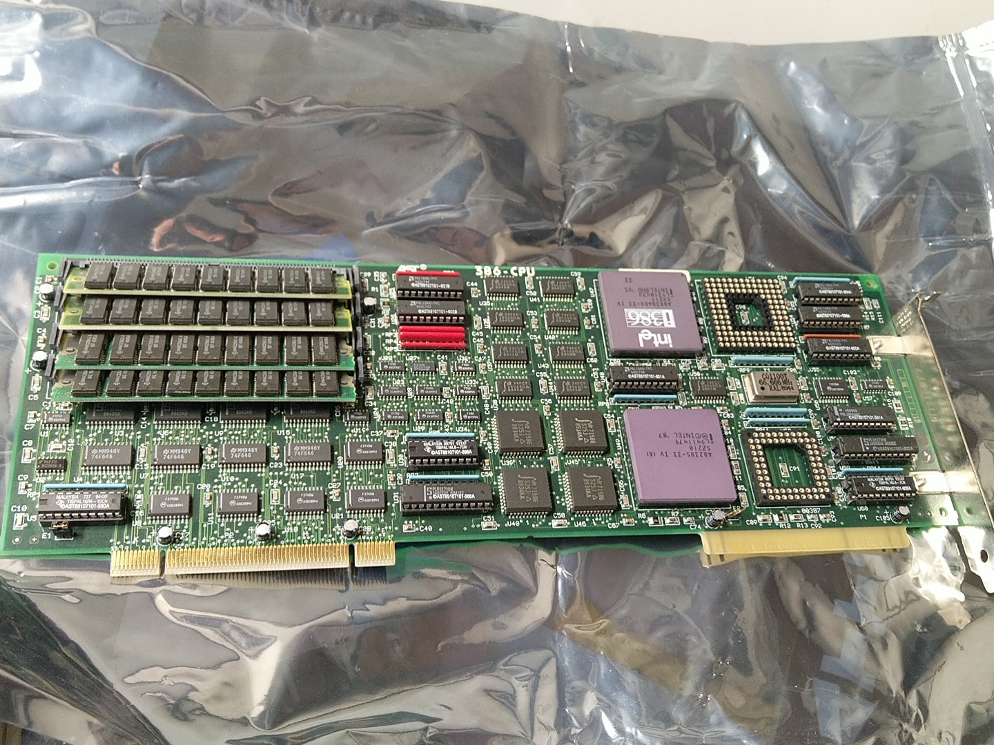 Intel 386-CPU DX 33 mhz Card CPU w/ 4MB Ram AST RESEARCH Board 202347-002