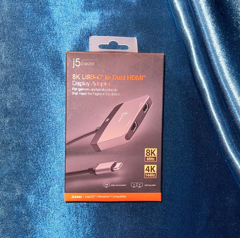 J5Create JCA465 8K USB-C to Dual HDMI Display Adapter - For macOS or Windows