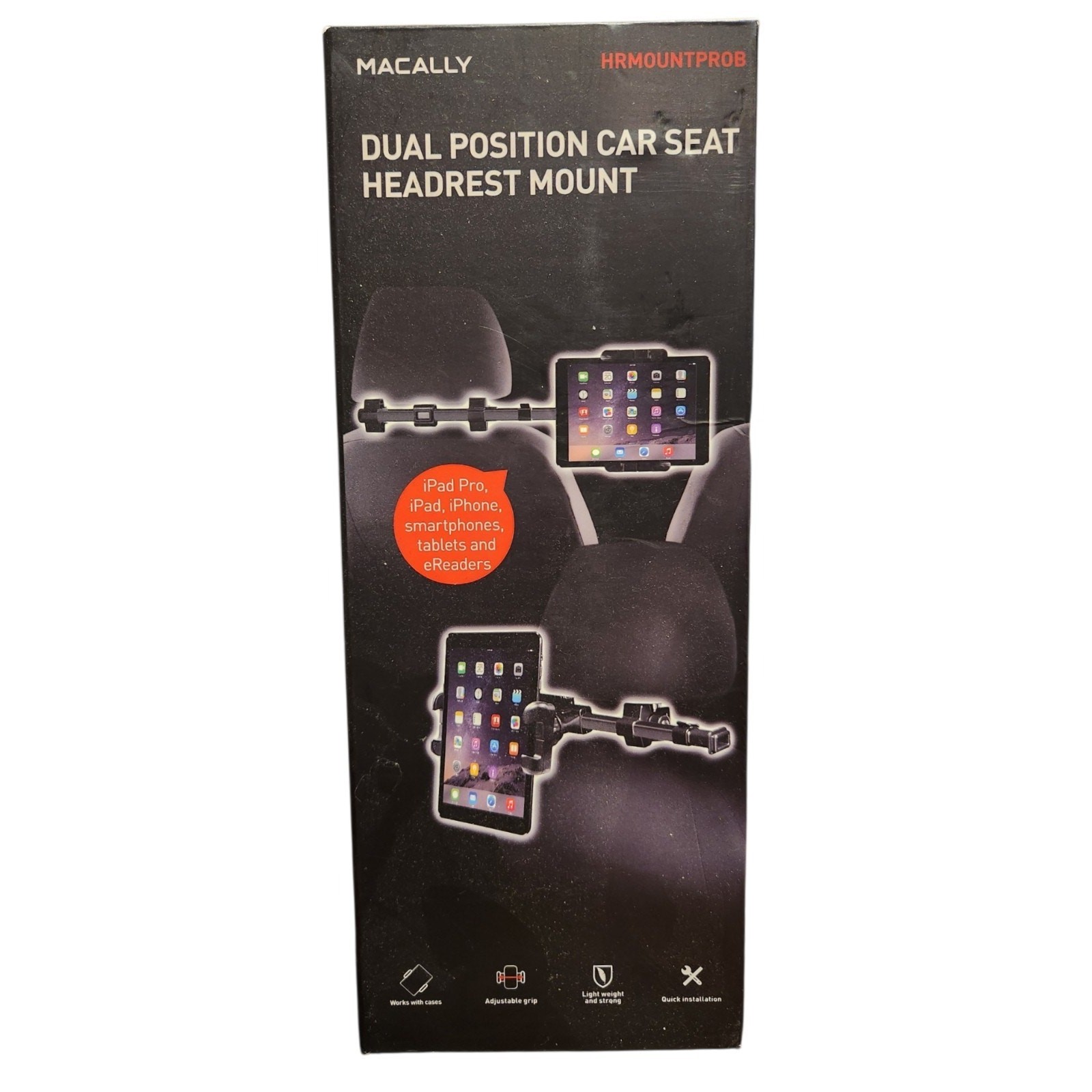 Macally HRMOUNTPROB Dual Position Car Seat Headrest Mount NEW
