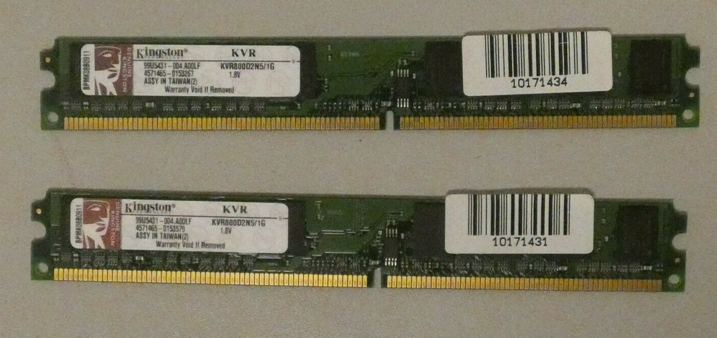 Kingston KVR800D2N5/1G (1GB, PC2-6400 (DDR2-800), DDR2 SDRAM, 800MHz PC-653