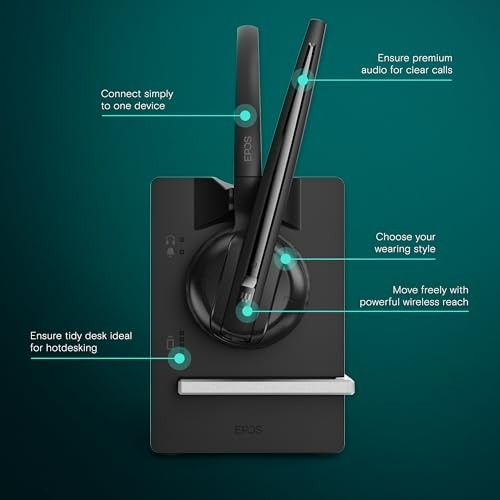 EPOS IMPACT D 10 USB ML II - WIRELESS DECT MONO EAR CONVERTIBLE HEADSET -  BLACK