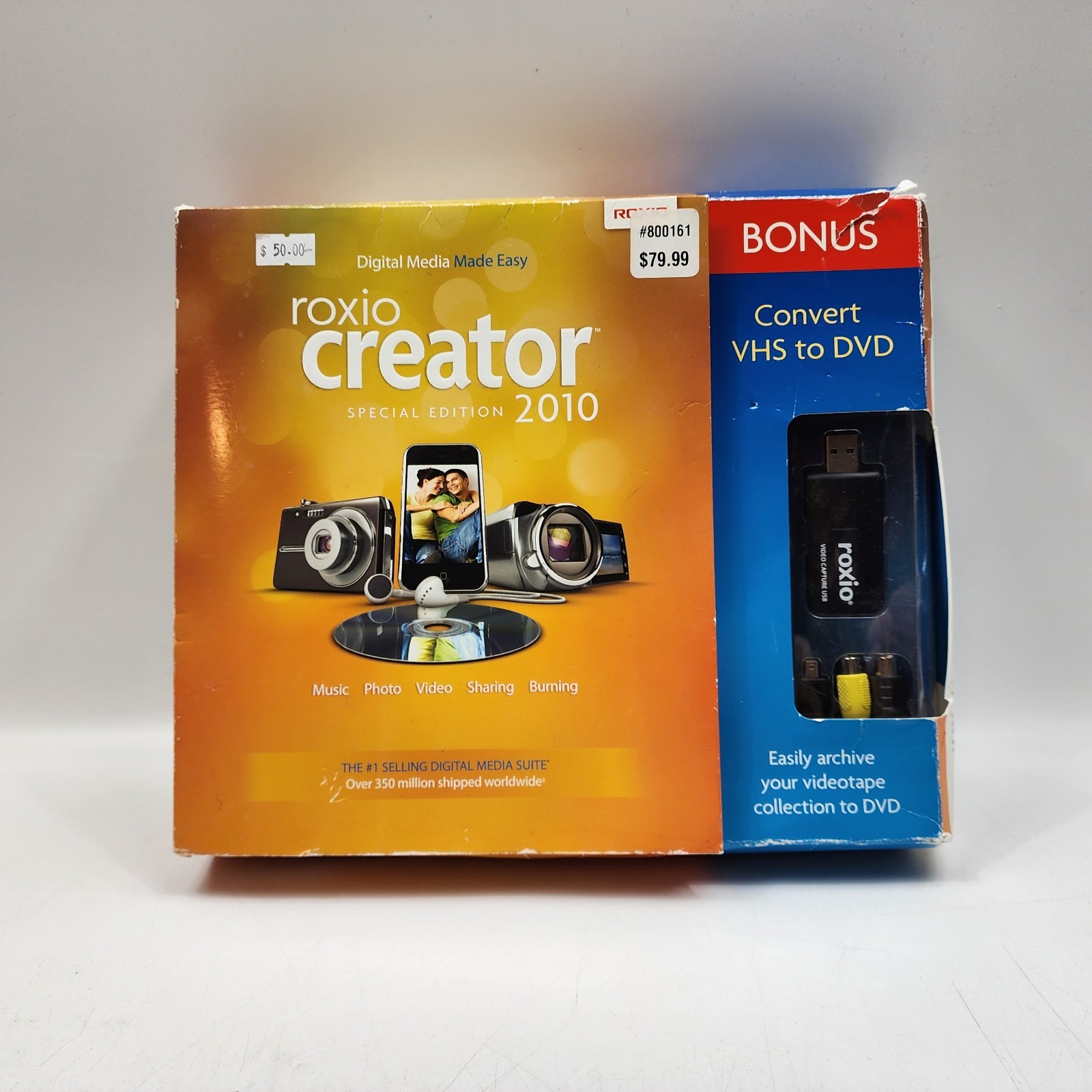 Roxio Creator 2010 Special Edition Converter VHS to DVD Open Box