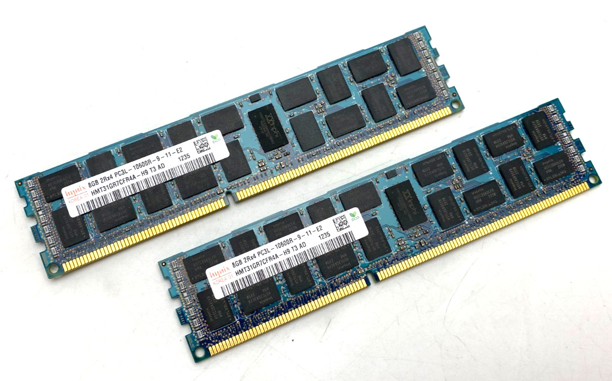 SK HYNIX 16GB (2x8GB) PC3L-10600R 2Rx4 RDIMM 1333MHz DDR3 ECC HMT31GR7CFR4A-H9