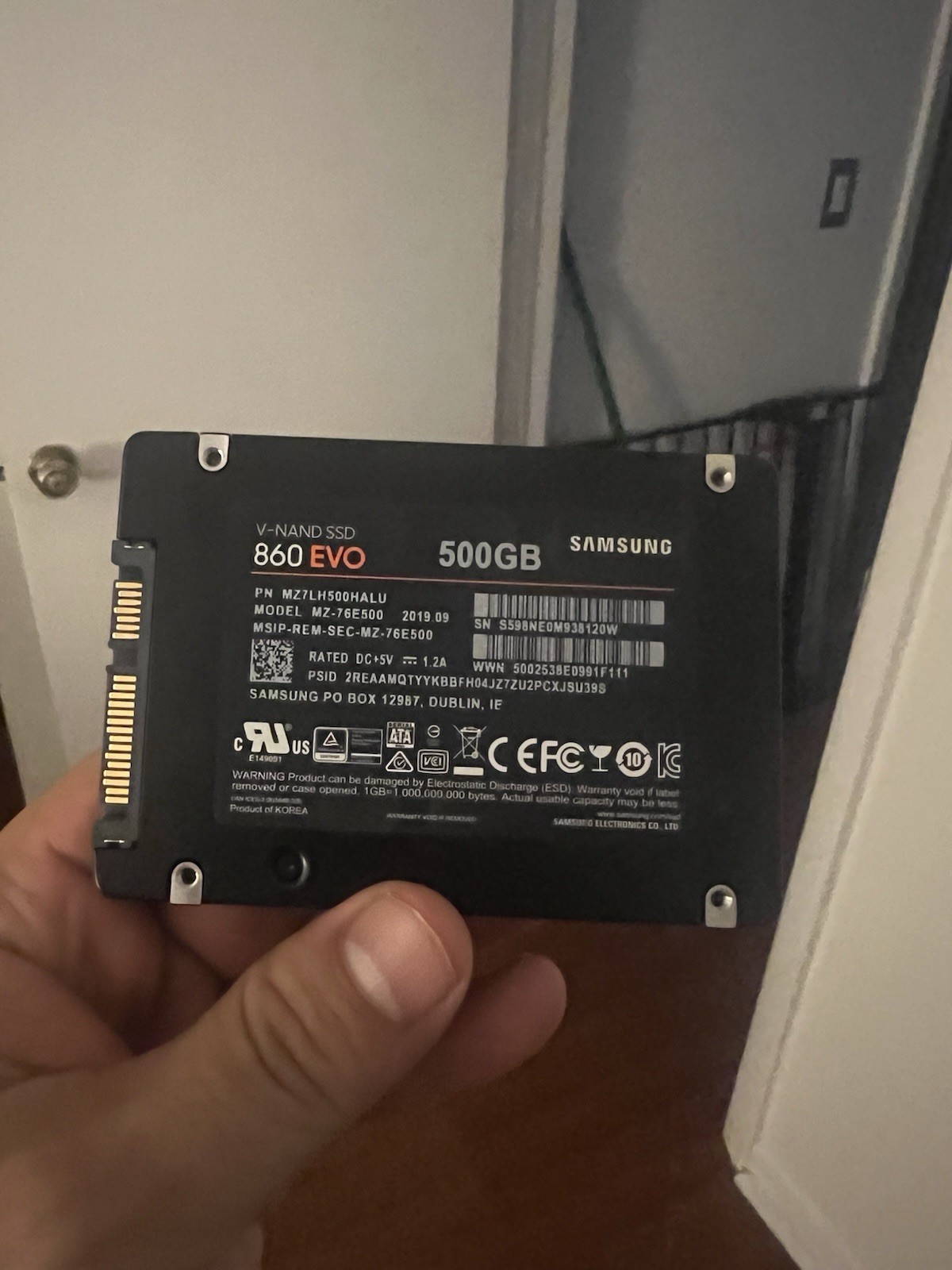 Samsung 860 EVO 500gb SATA III V-nand SSD Mz-76e500 853Y