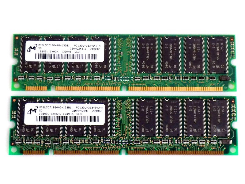 256MB (2x128MB) HP 140133-001 MT8LSDT1664AG-133B1 SDRAM 133Mhz PC133 UDIMM RAM