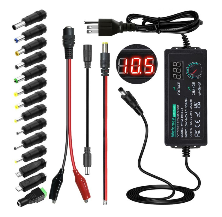 Universal Power Supply 3V~24V 3A 72W Adjustable Variable AC/DC Adapter Charger