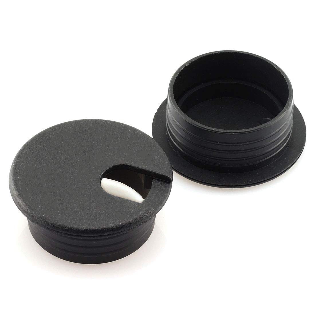 HJ Garden 2pcs 1-1/2 inch Desk Wire Cord Cable Grommets 1.5 inches, Black