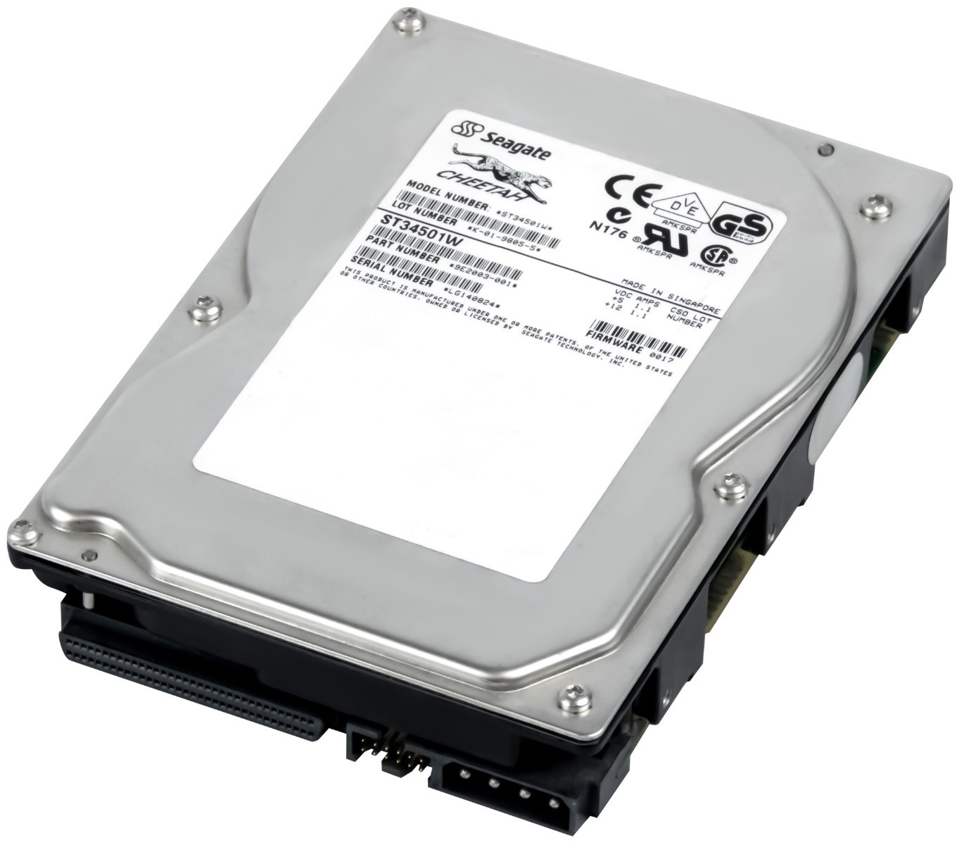 HARD DRIVE SEAGATE CHEETAH 4LP ST34501W 4.5GB 10K 1MB SCSI 3.5''