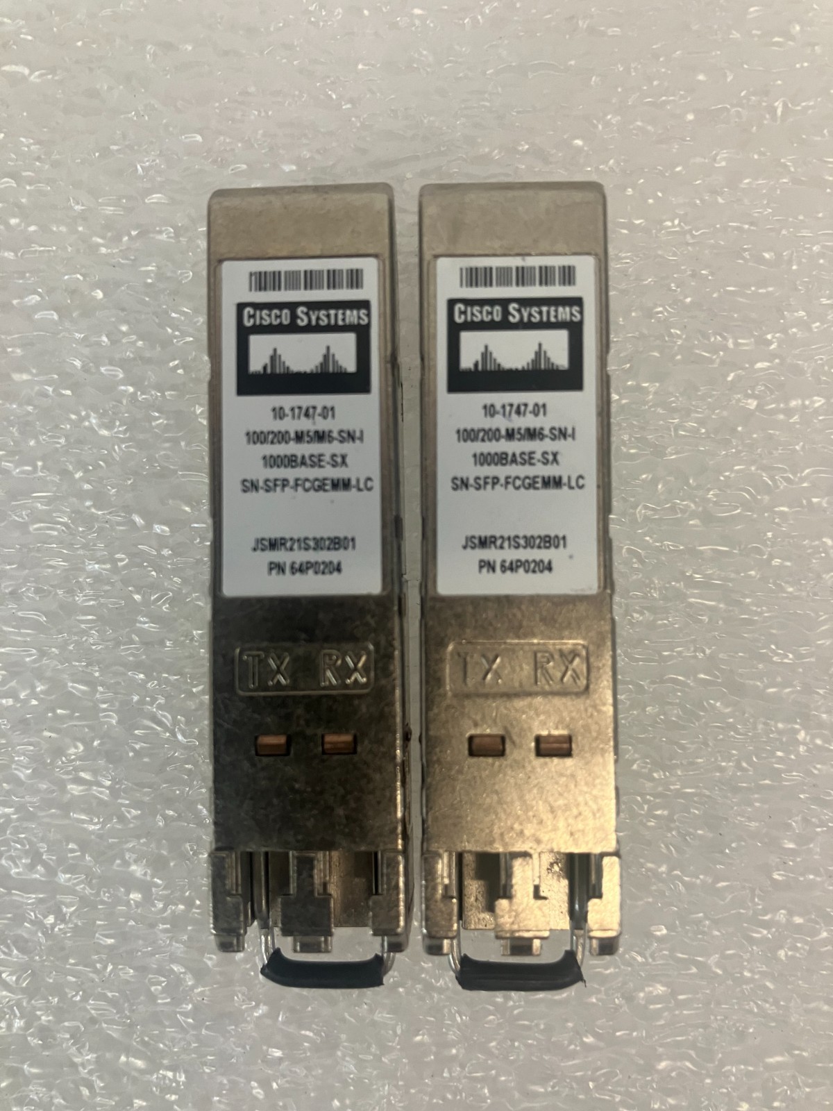 Lot of 2 Cisco SN-SFP-FCGEMM-LC 100/200-M5/M6-SN-1/1000BASE-SX SFP Optic